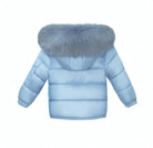 Ocean Blue Fur Hood Unisex Coat Dainty Delilah