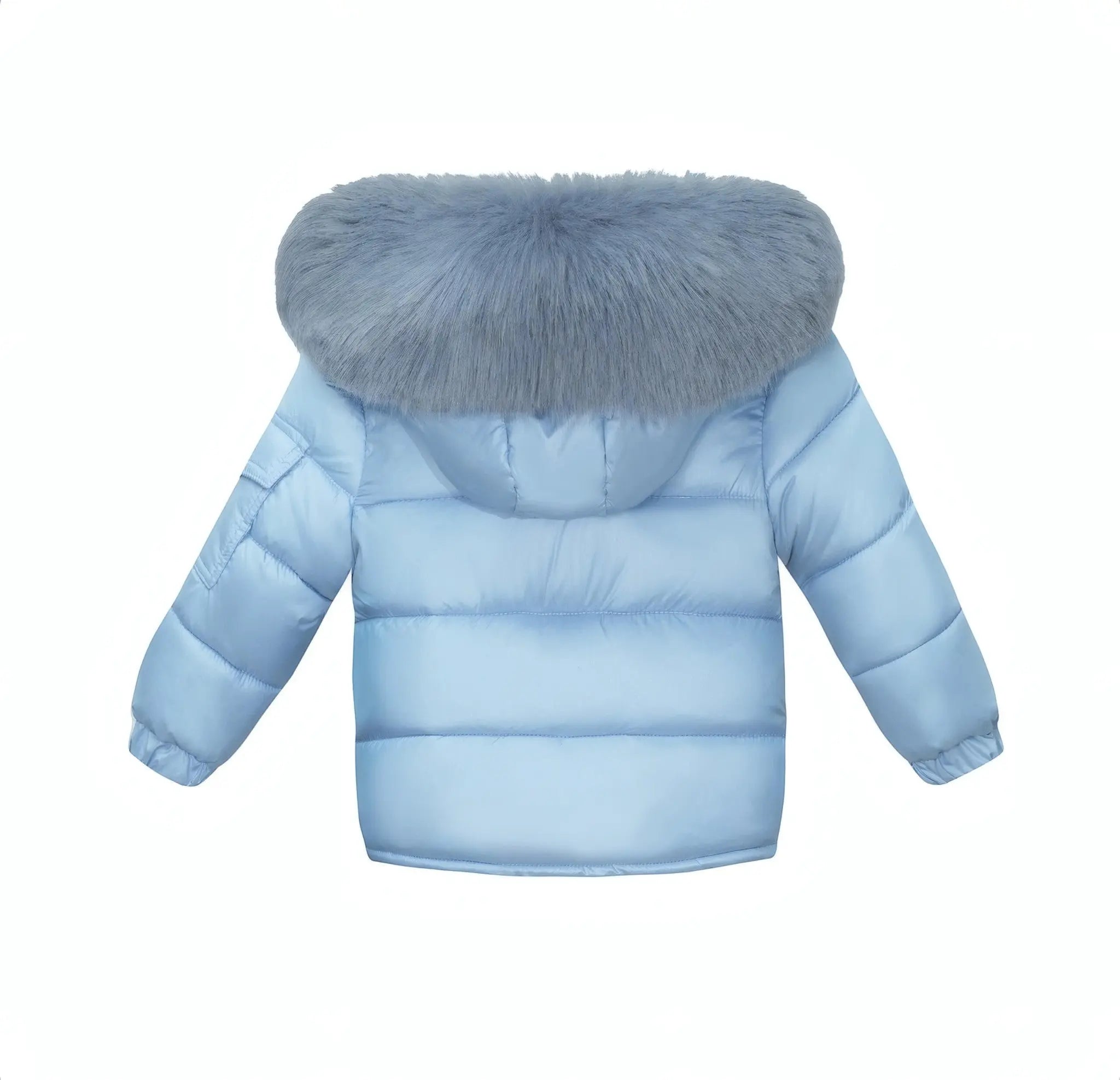 Ocean Blue Fur Hood Unisex Coat Dainty Delilah