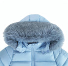 Ocean Blue Fur Hood Unisex Coat Dainty Delilah