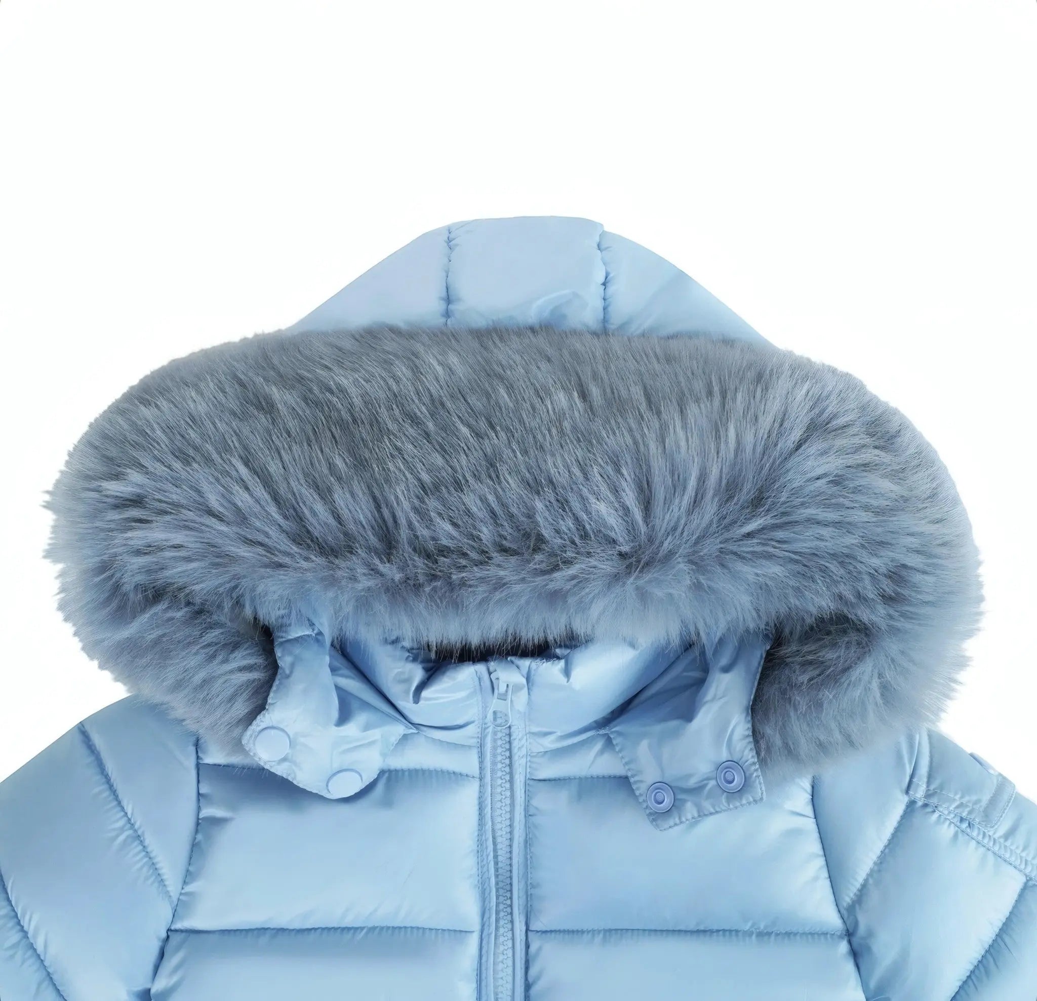 Ocean Blue Fur Hood Unisex Coat Dainty Delilah