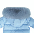 Ocean Blue Fur Hood Unisex Coat Dainty Delilah