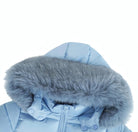Ocean Blue Fur Hood Unisex Coat Dainty Delilah