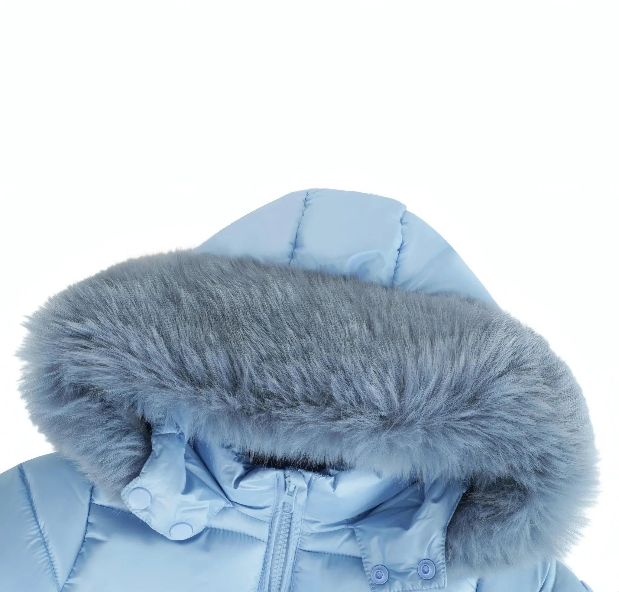 Ocean Blue Fur Hood Unisex Coat Dainty Delilah