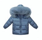 Navy Blue Fur Hood Unisex Coat Upto 12 Years Dainty Delilah