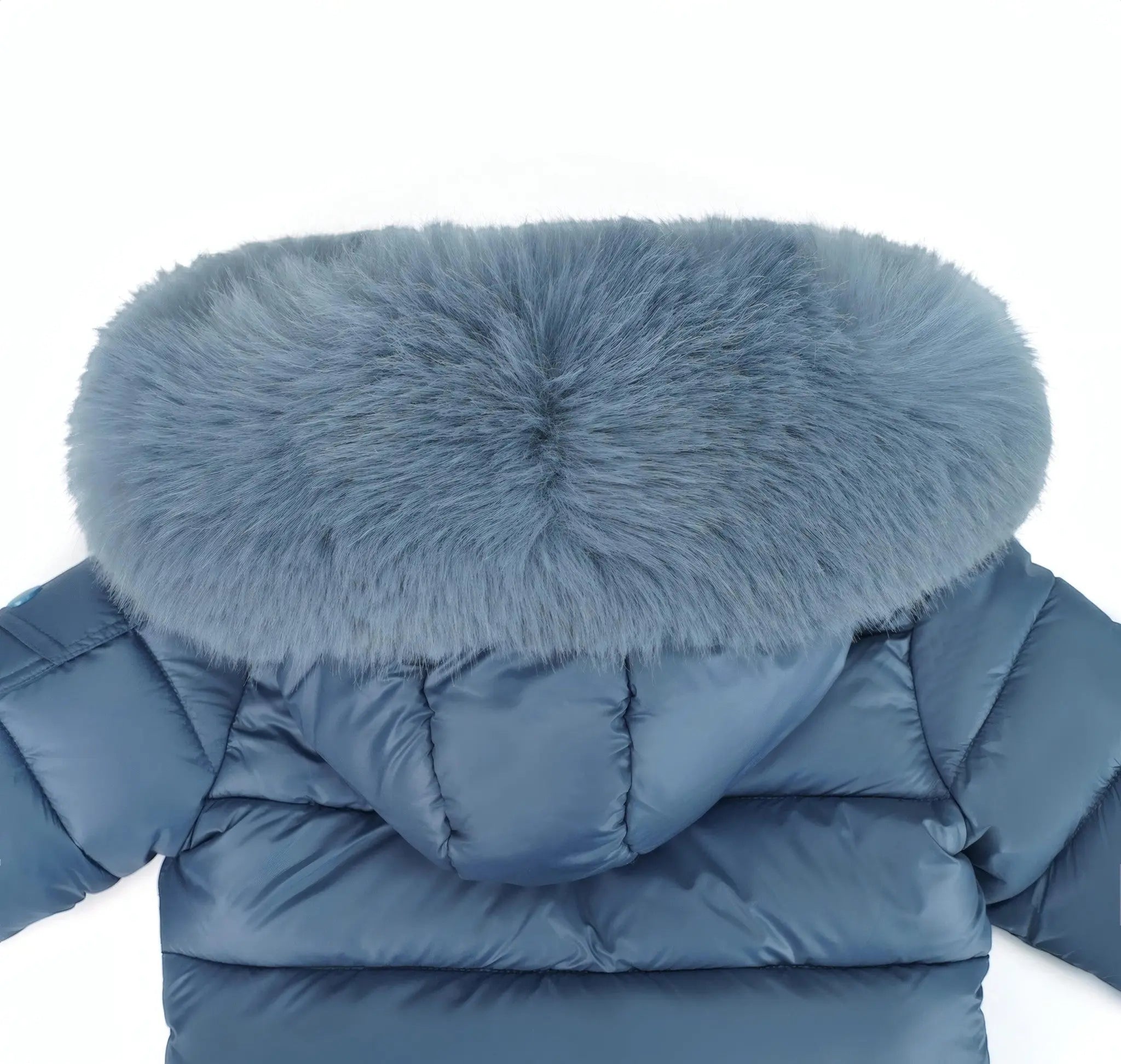Navy Blue Fur Hood Unisex Coat Upto 12 Years Dainty Delilah