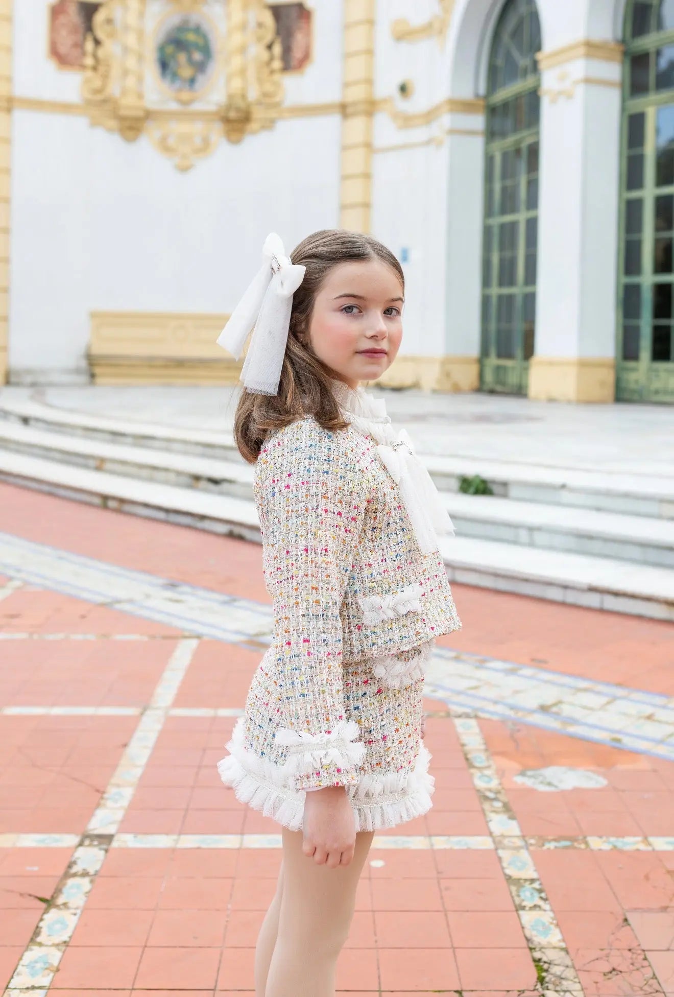 AW26 Naxos Multi Tweed Chanel Blazer, Shirt & Skirt Set Naxos