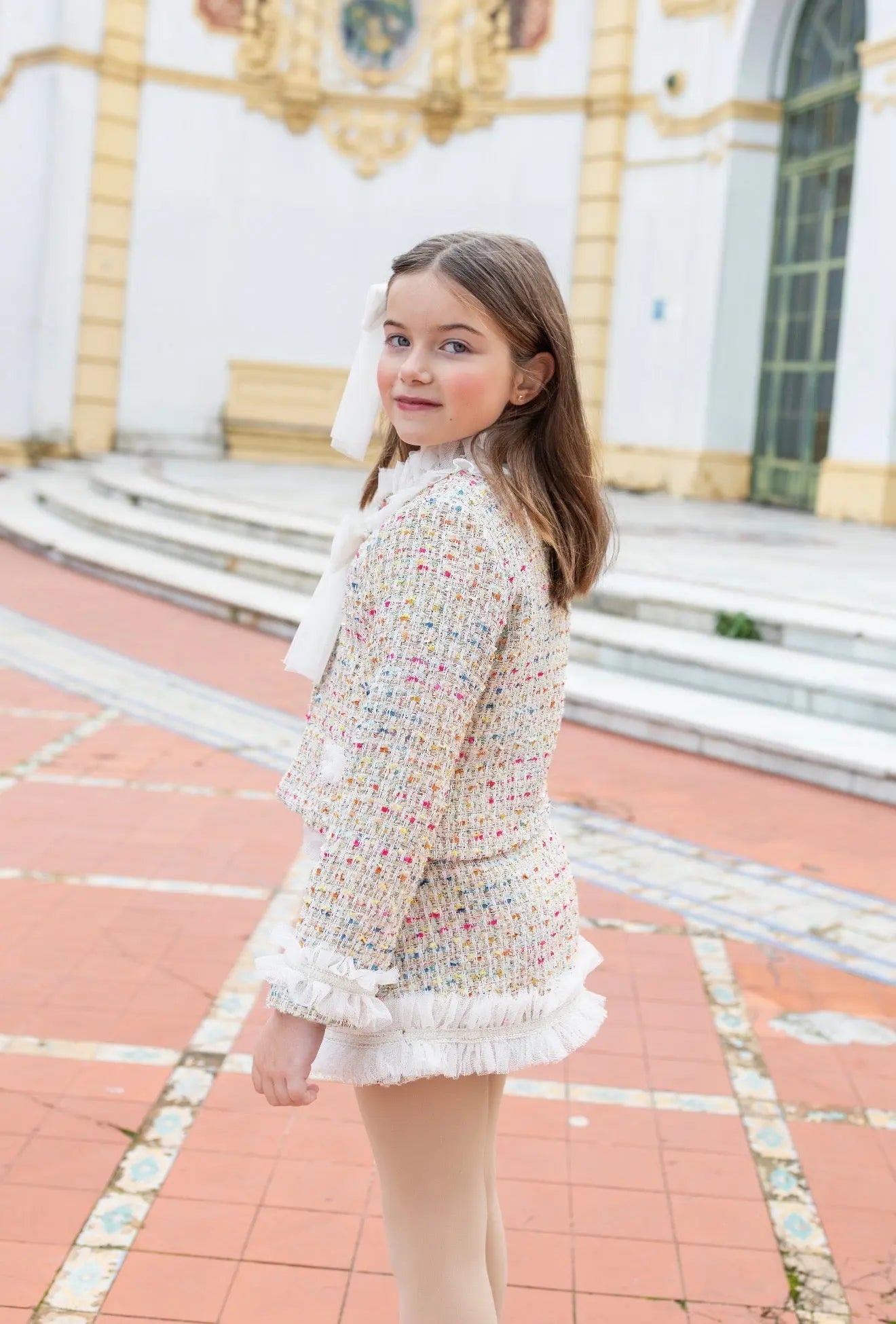 AW26 Naxos Multi Tweed Chanel Blazer, Shirt & Skirt Set Naxos