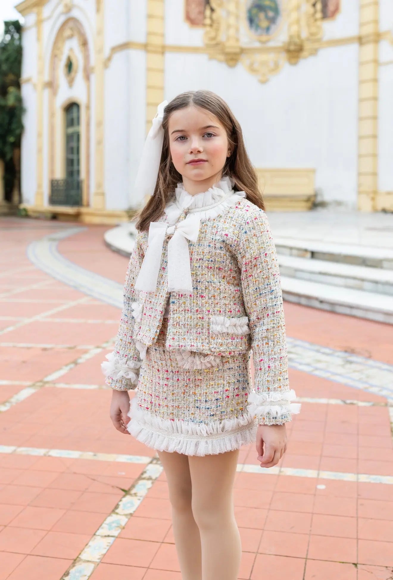 AW26 Naxos Multi Tweed Chanel Blazer, Shirt & Skirt Set Naxos