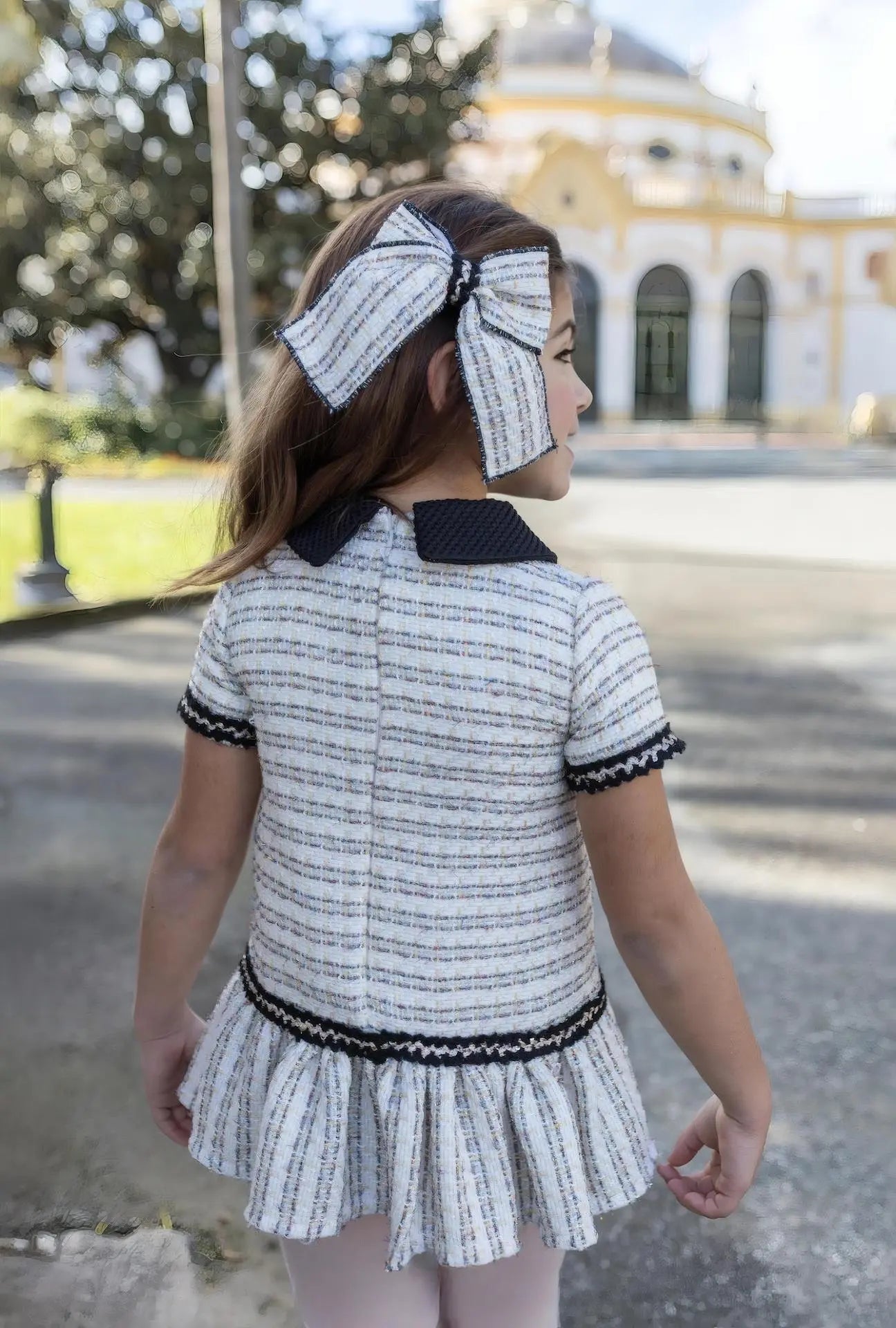 AW26 Naxos Girls Black Chanel Babydoll Dress Naxos