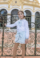 AW26 Naxos Blue Check Blazer, Shirt & Skort Set Naxos