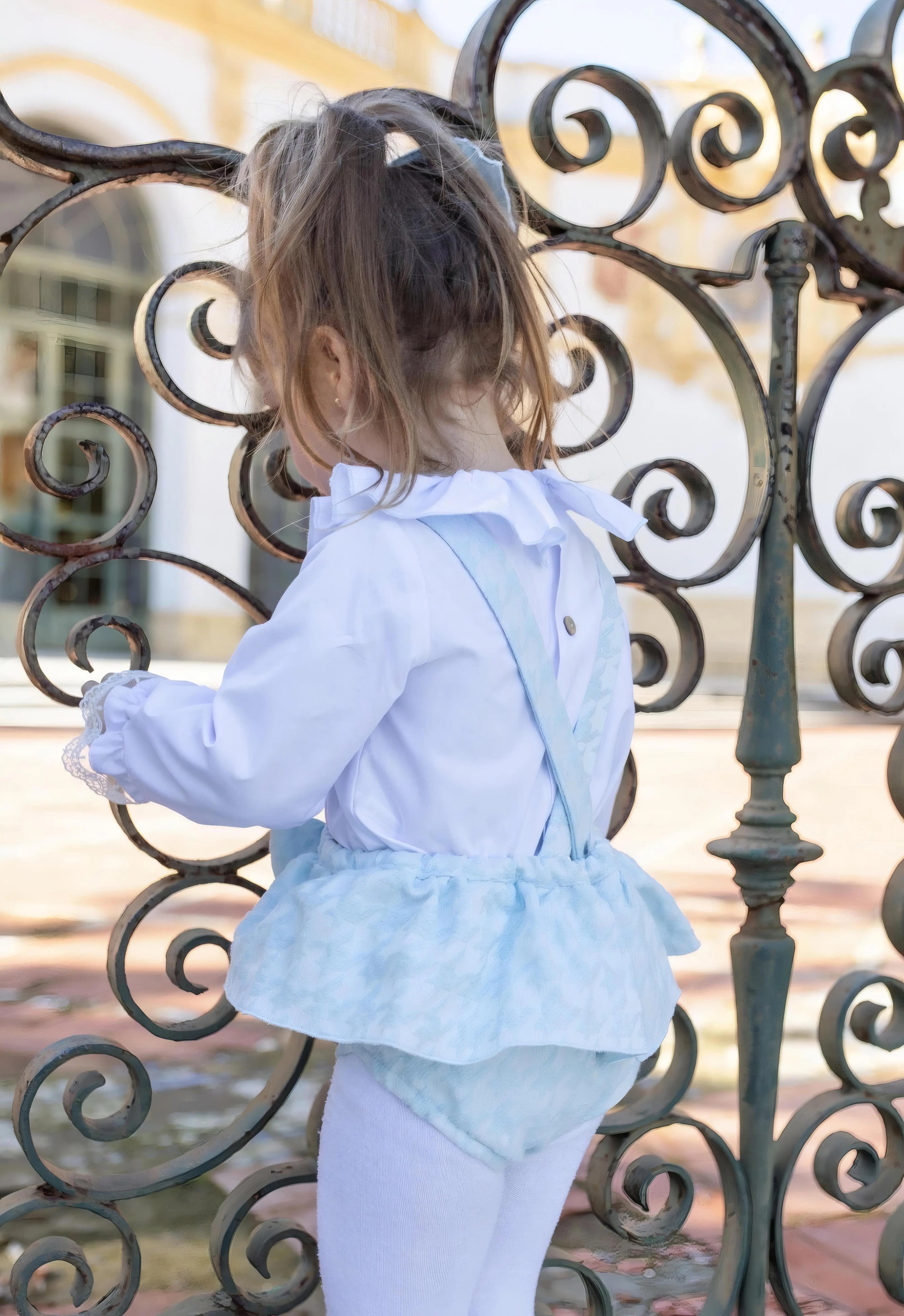 AW26 Naxos Baby Girls Blue Check H Bar Set Naxos