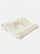 AW26 Baby Open Dot Knitted Spanish Blanket with Bow - Ivory Dainty Delilah