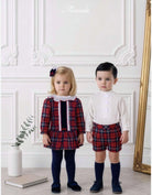 AW26 Miranda Baby Boys Red Tartan Shorts Set Miranda