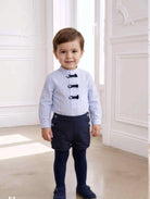 AW26 Miranda Boys Navy & Blue Stripe Shorts Set Miranda