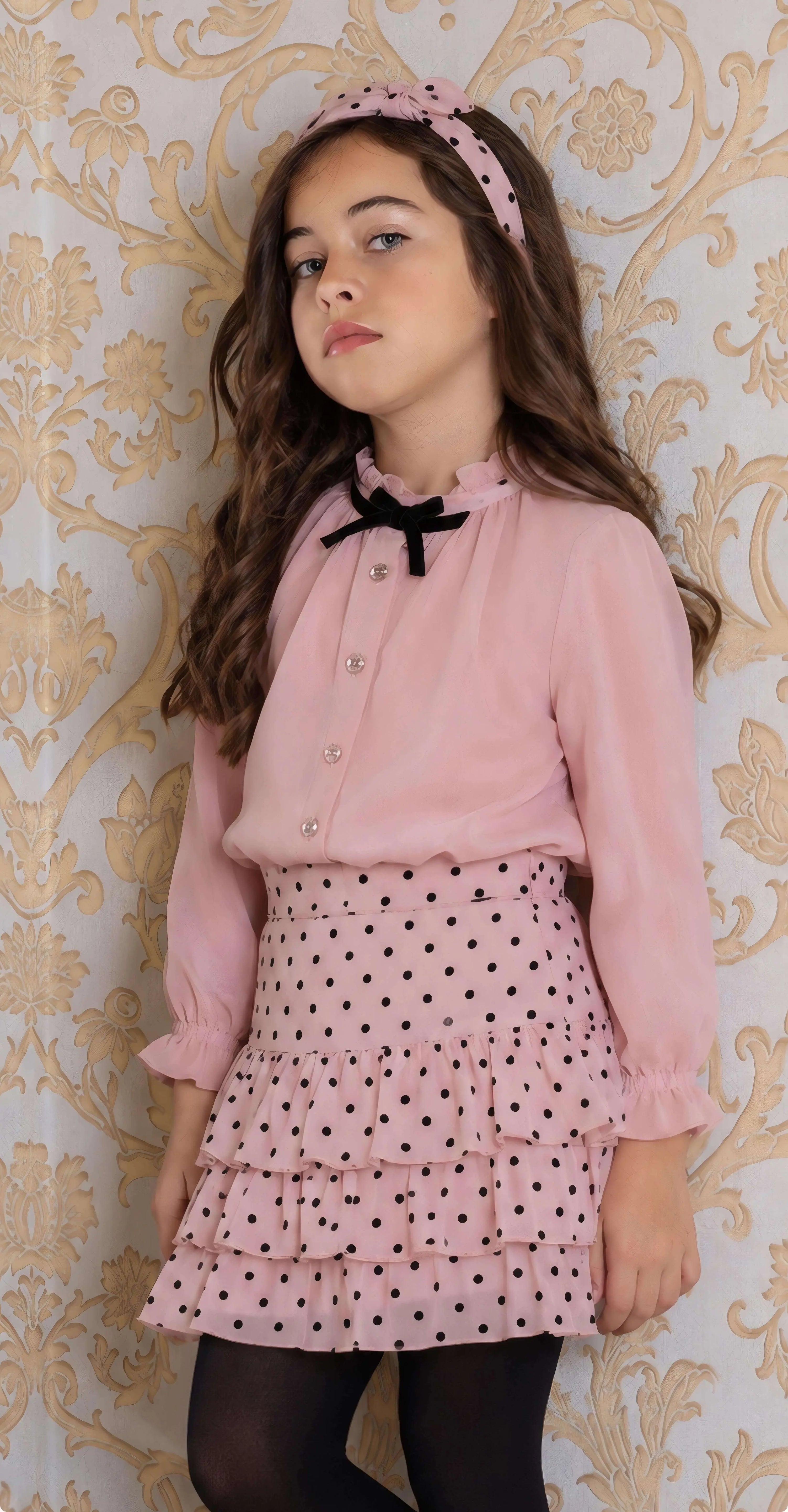 AW26 Miranda Girls Polkadot Shirt & Skirt Set Miranda