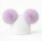 Lilac Double Pompom Fur Unisex Hat