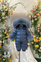 Navy Blue Detachable Fur Snowsuit - In Stock