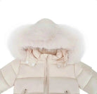 Peach Fur Hood Unisex Coat - In Stock