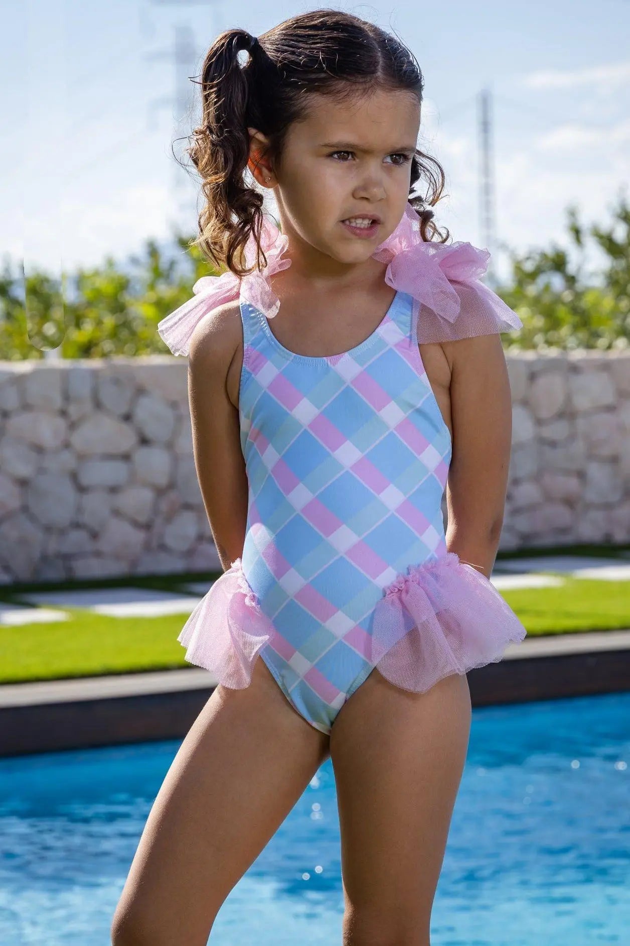  Rochy Girls Pastel Tulle Swimming Costume - Dainty Delilah