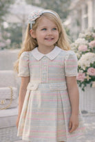 Rochy Girls Pastel Tweed Pleated Dress Rochy