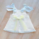SS26 Baby Girls Blue Spot Open Back Tulle Dress Dainty Delilah