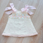 SS26 Baby Girls Pink & Cream Spot Tulle Dress Dainty Delilah