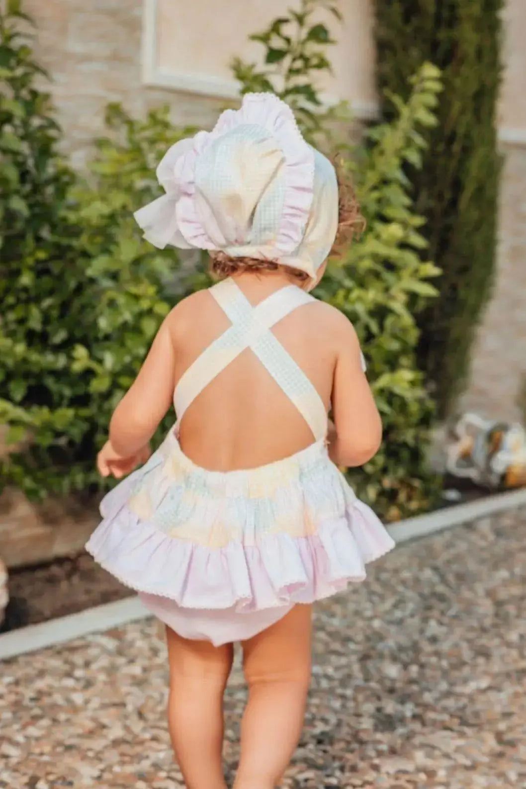 SS24 Babine Baby Girls Pastel Abstract Summer Romper Dainty Delilah