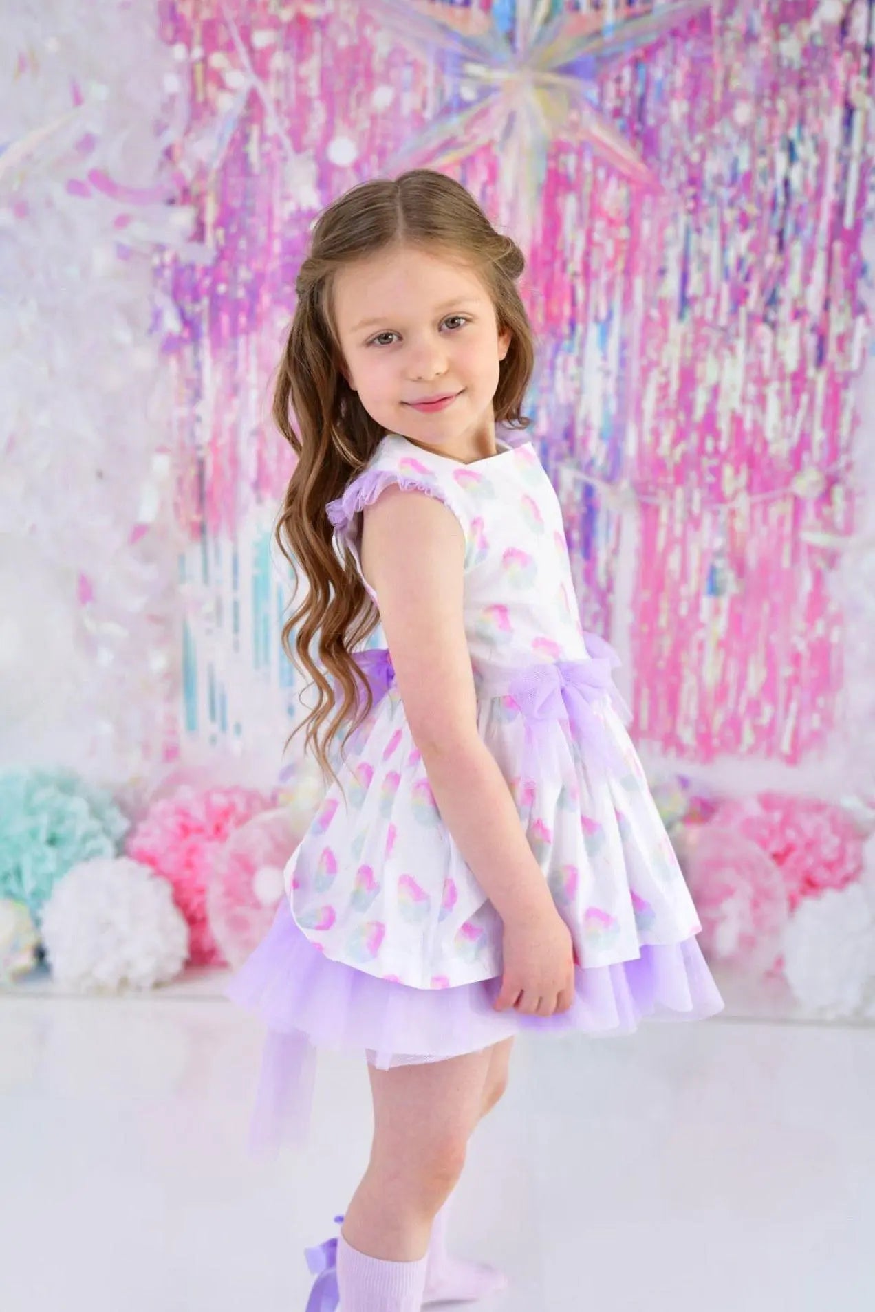 SS24 Babine Girls Candy Floss Tulle Back Dress Dainty Delilah