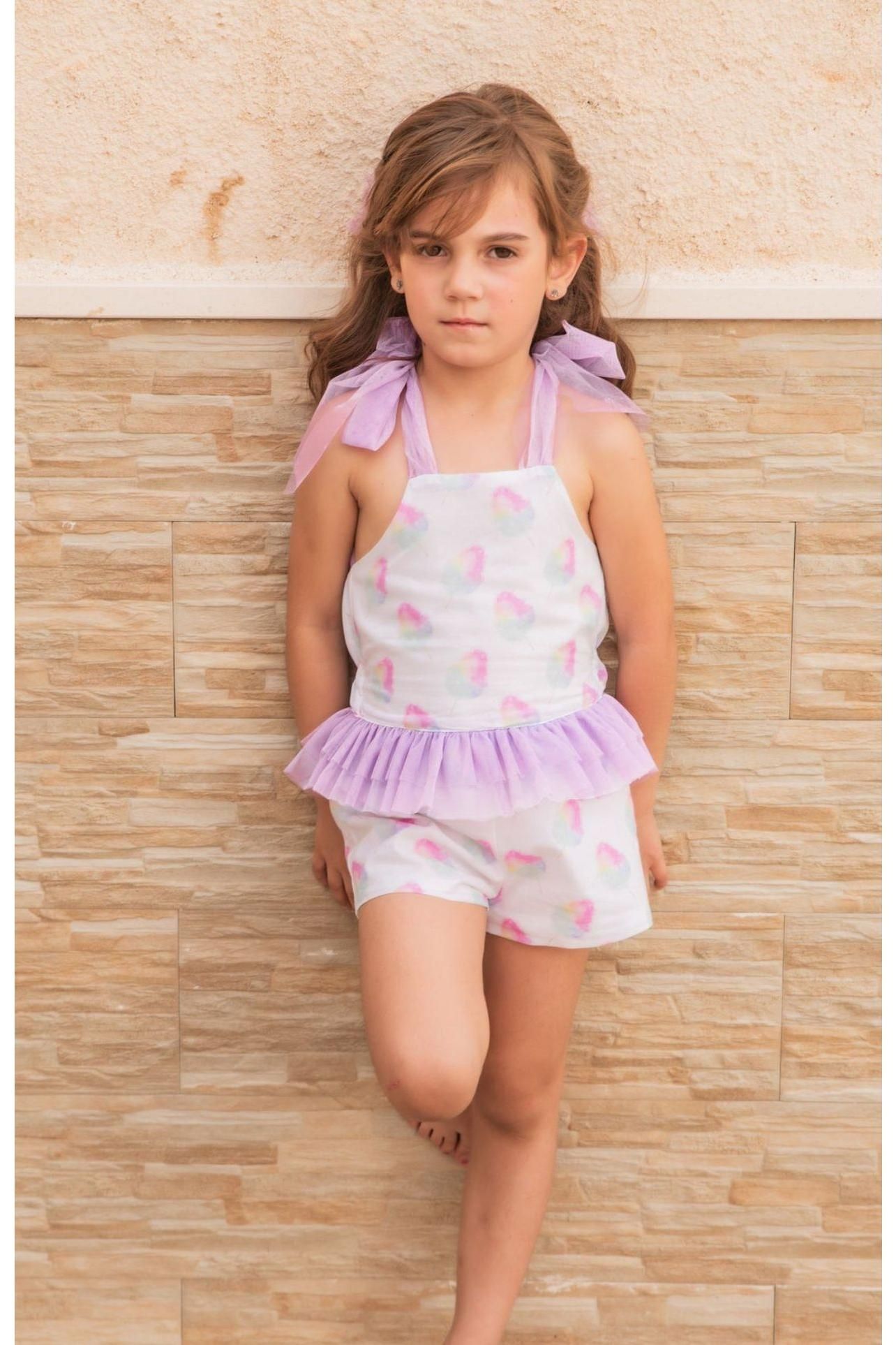 SS24 Babine Girls Candy Floss Tulle Jumpsuit Dainty Delilah 