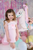 SS24 Baby Girls White & Pink A Line Dress Dainty Delilah