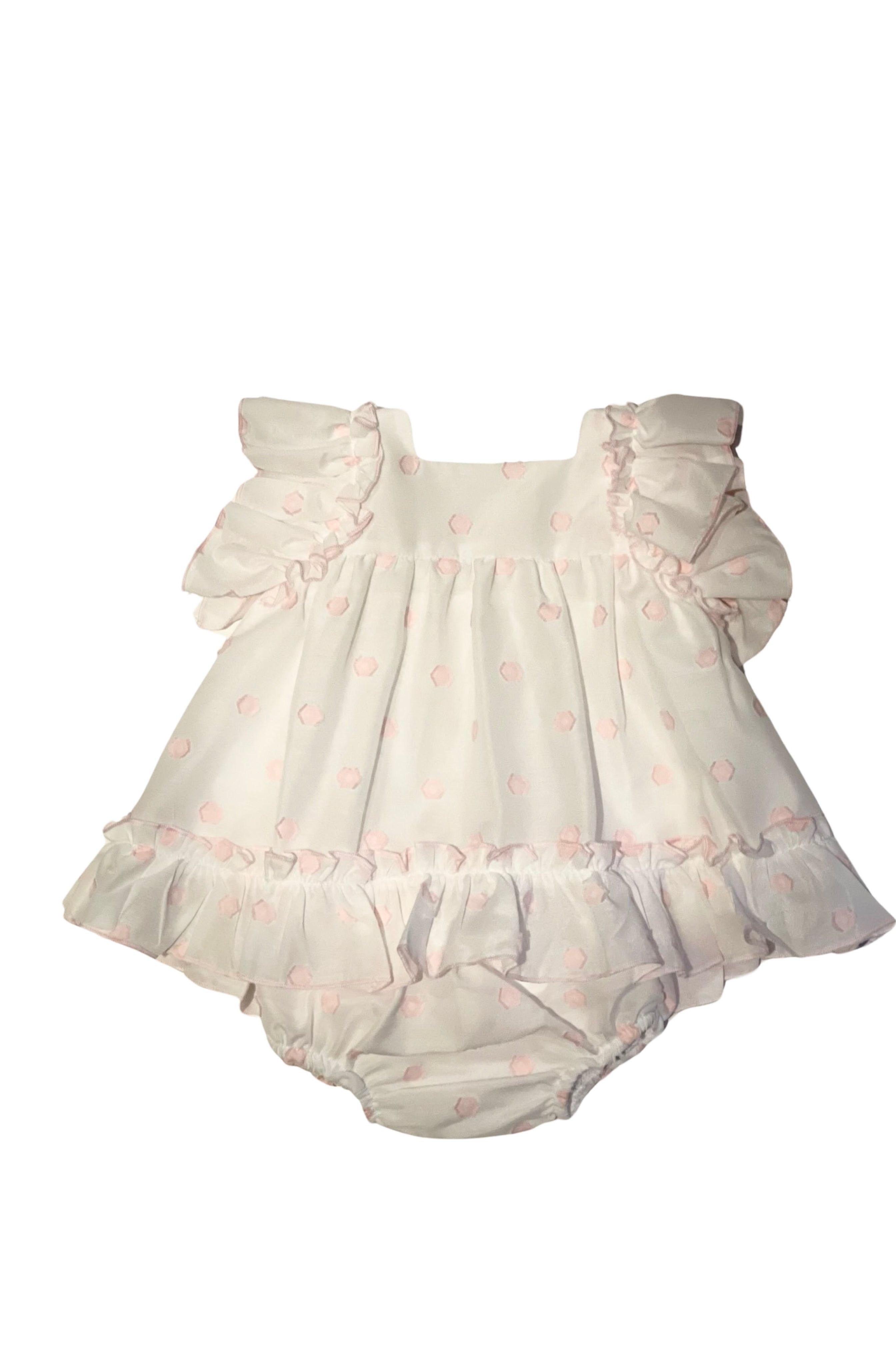 SS24 Lor Miral Baby Girls Pink Dot Dress & Knickers Dainty Delilah