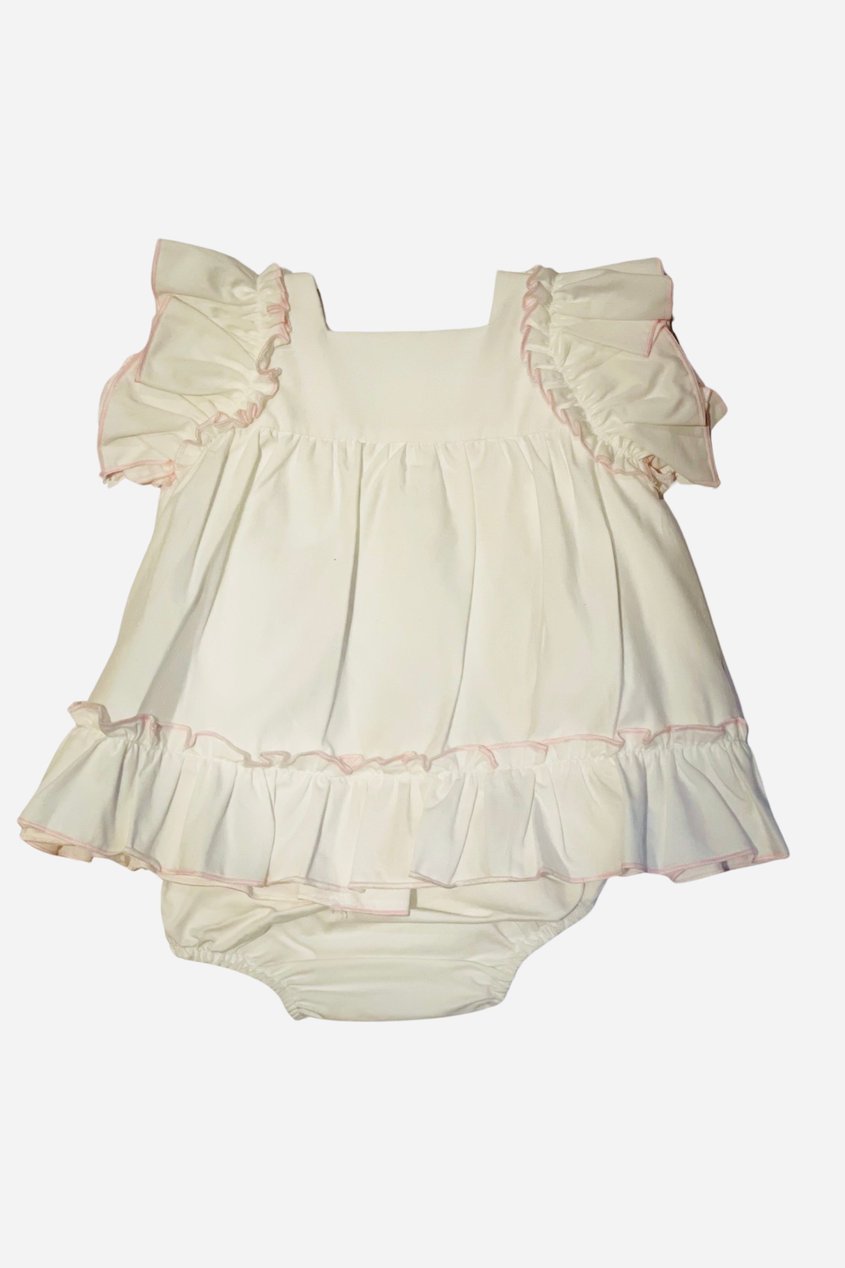 SS24 Lor Miral Baby Girls White Angel Dress & Knickers Dainty Delilah