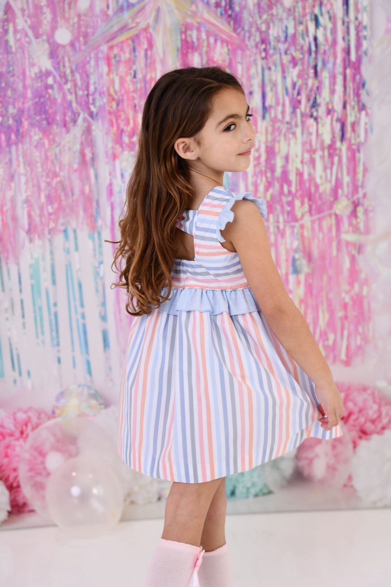 SS24 Miranda Candy Stripe Summer Dress 604-V Dainty Delilah 