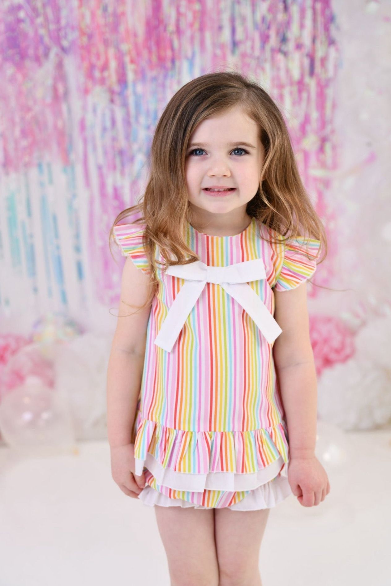 SS24 Rochy Baby Girls Rainbow Dress & Knickers Dainty Delilah 