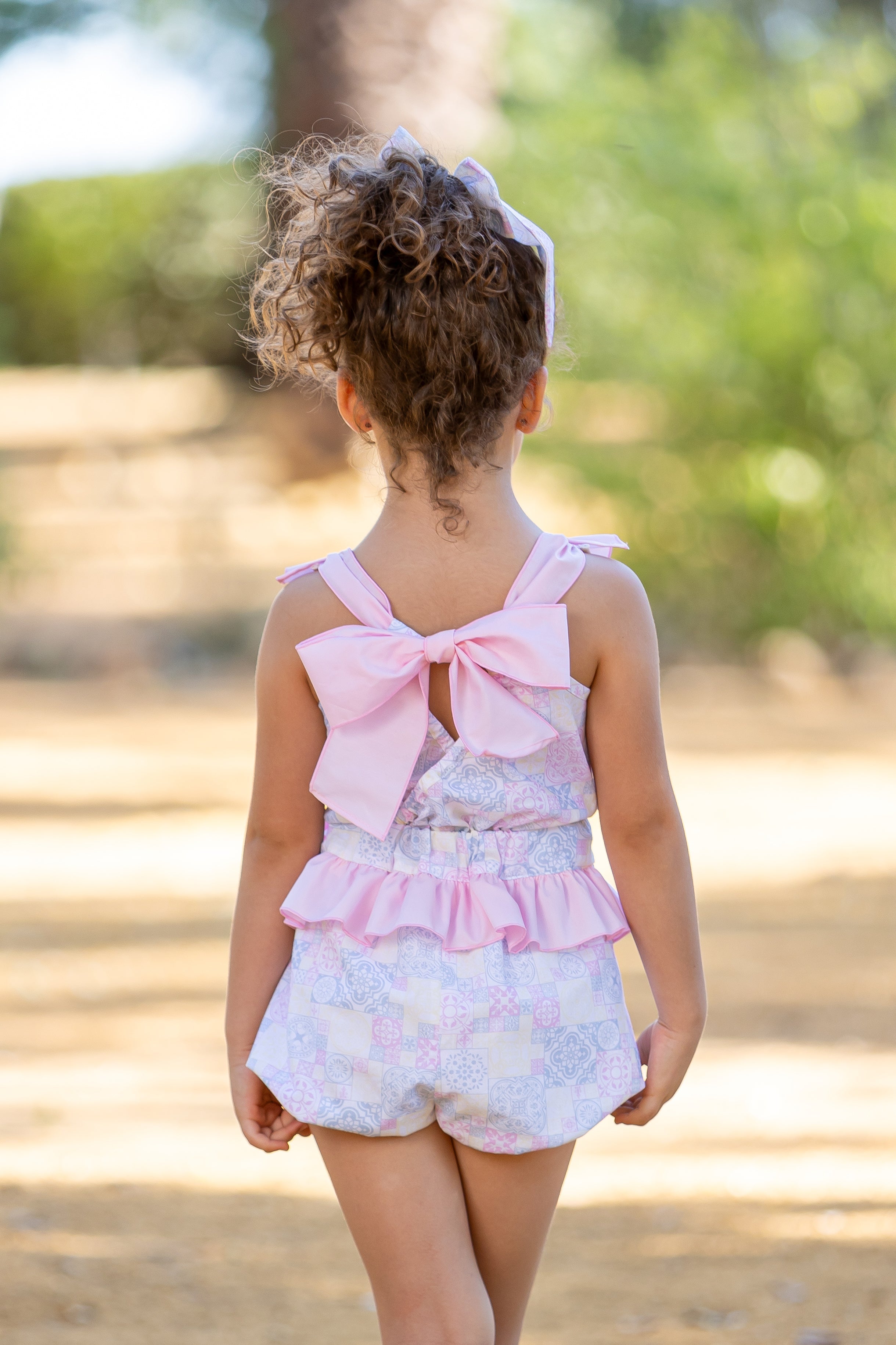 SS25 Babine Girls Pink Tiles Jumpsuit - Pre Order Dainty Delilah