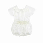 SS25 Baby Boys White/Sand Plumeti Shorts & Shirt Set