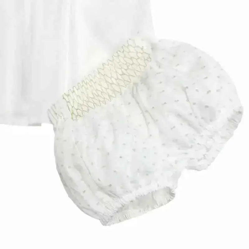 SS25 Baby Boys White/Sand Plumeti Shorts & Shirt Set