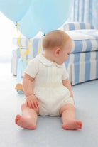 SS25 Baby Boys White/Sand Plumeti Shorts & Shirt Set
