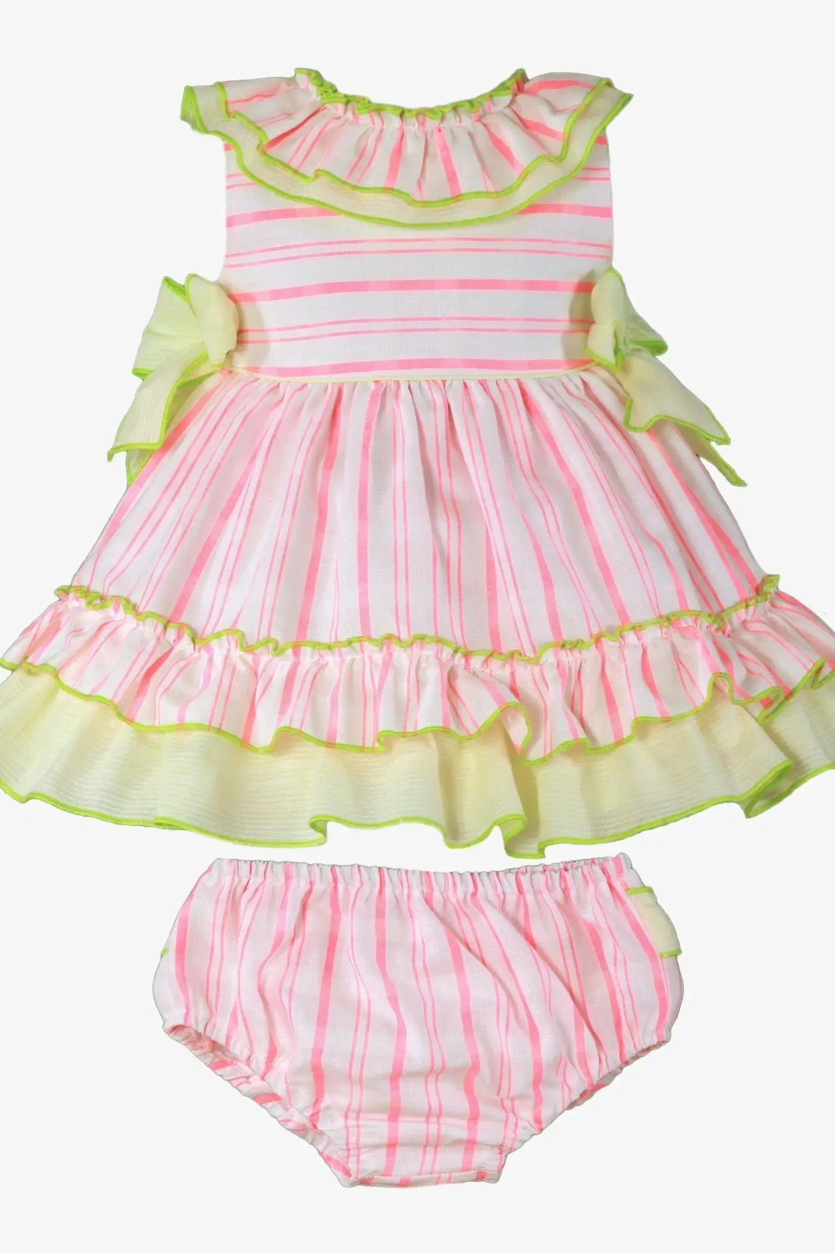 SS25 Baby Girls Miranda Neon Candy Dress & Knickers Dainty Delilah