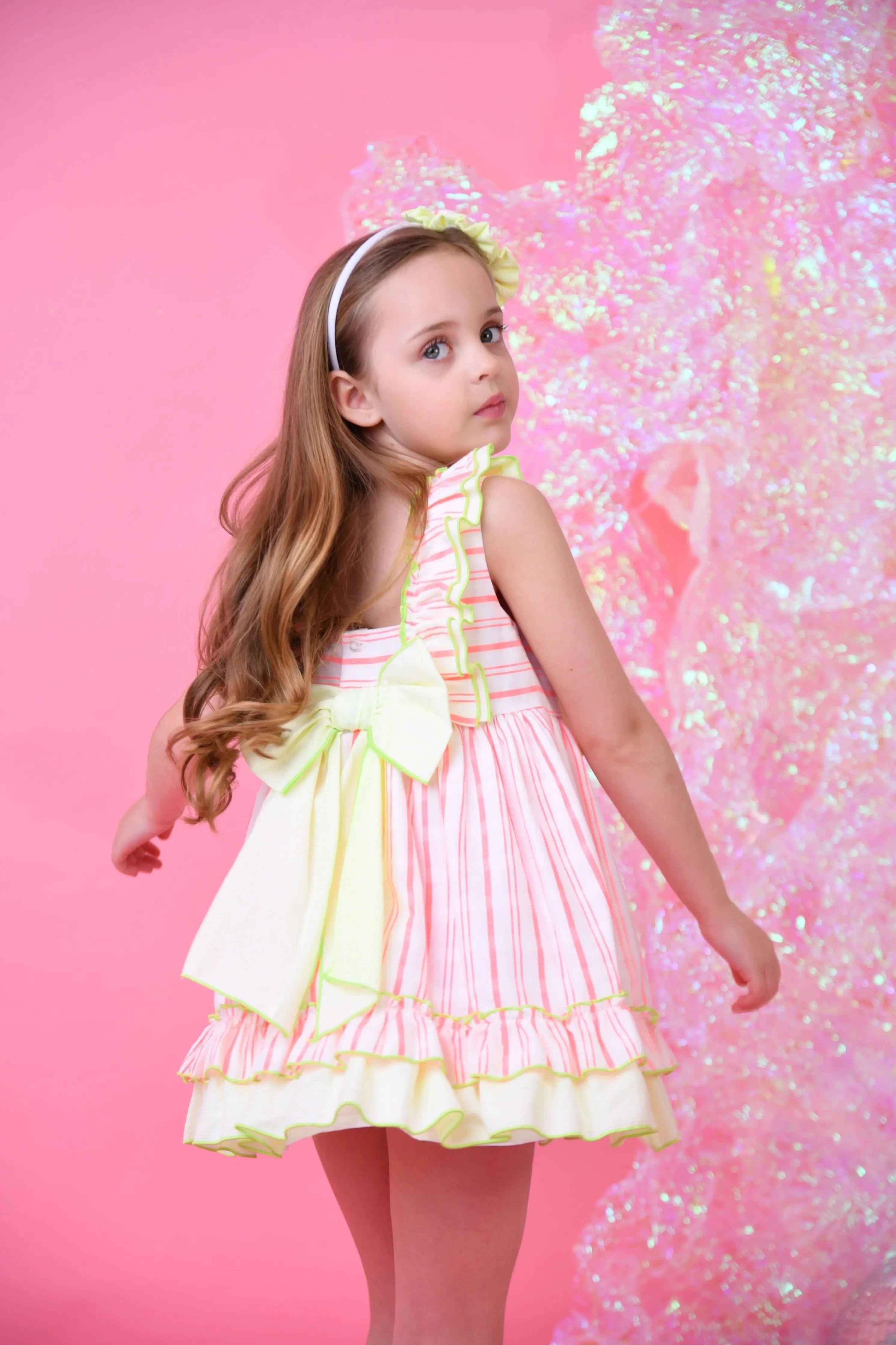 SS25 Girls Miranda Neon Candy Summer Dress Dainty Delilah