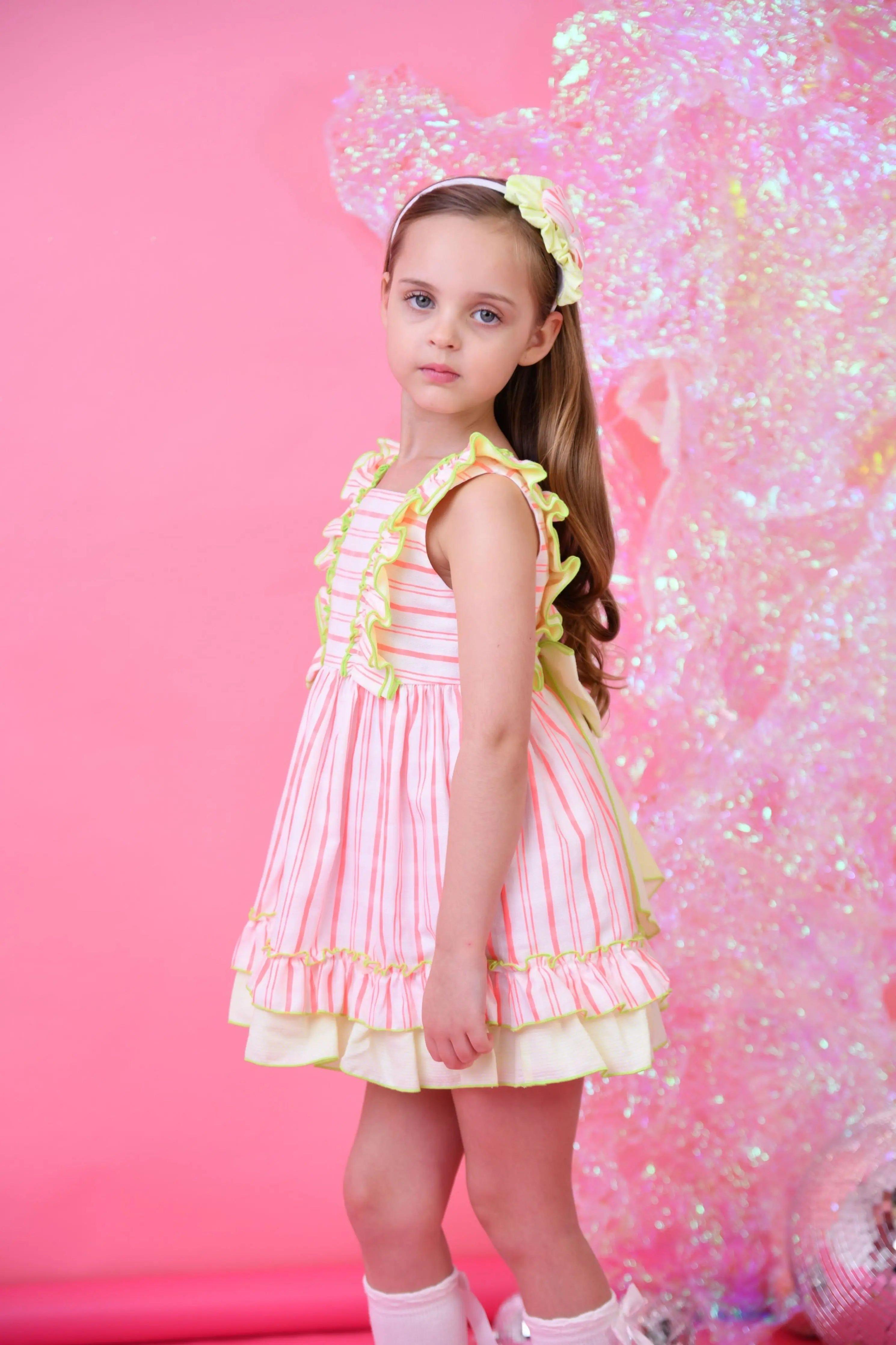 SS25 Girls Miranda Neon Candy Summer Dress Dainty Delilah