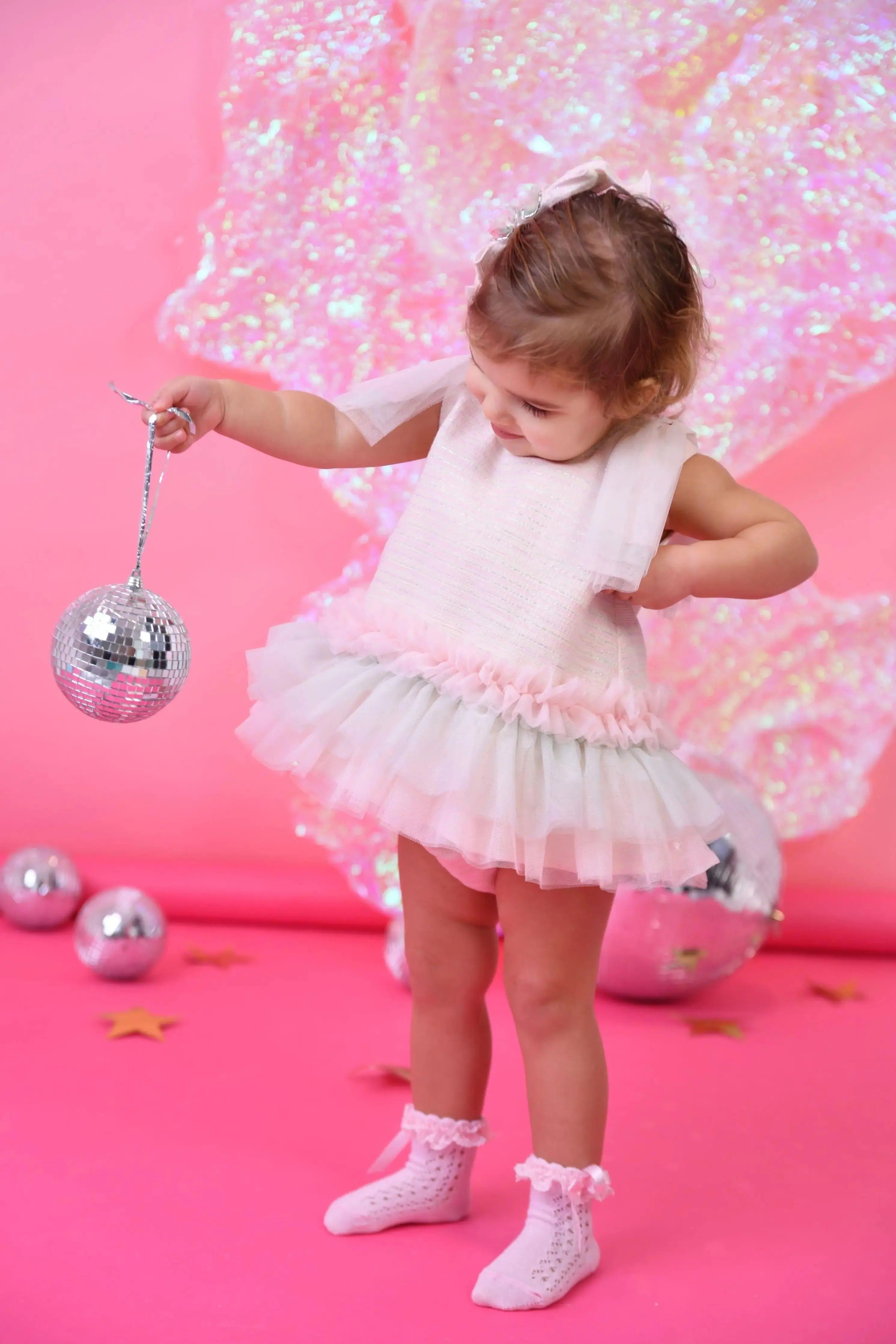 SS25 Naxos Baby Girls Cotton Candy Dress & knickers Dainty Delilah