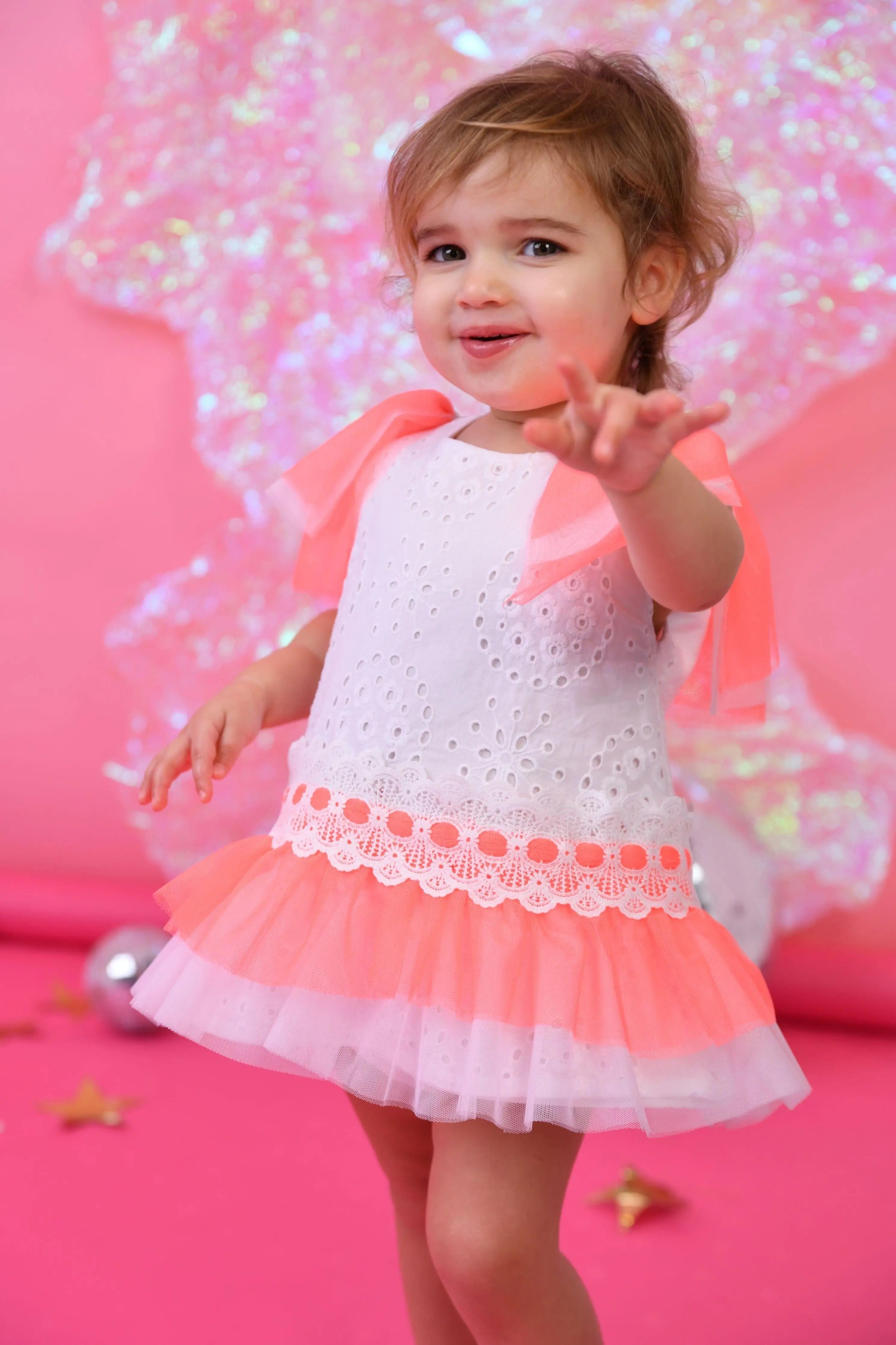 SS25 Naxos Baby Girls Neon Tulle Dress & knickers - Pre Order Dainty Delilah