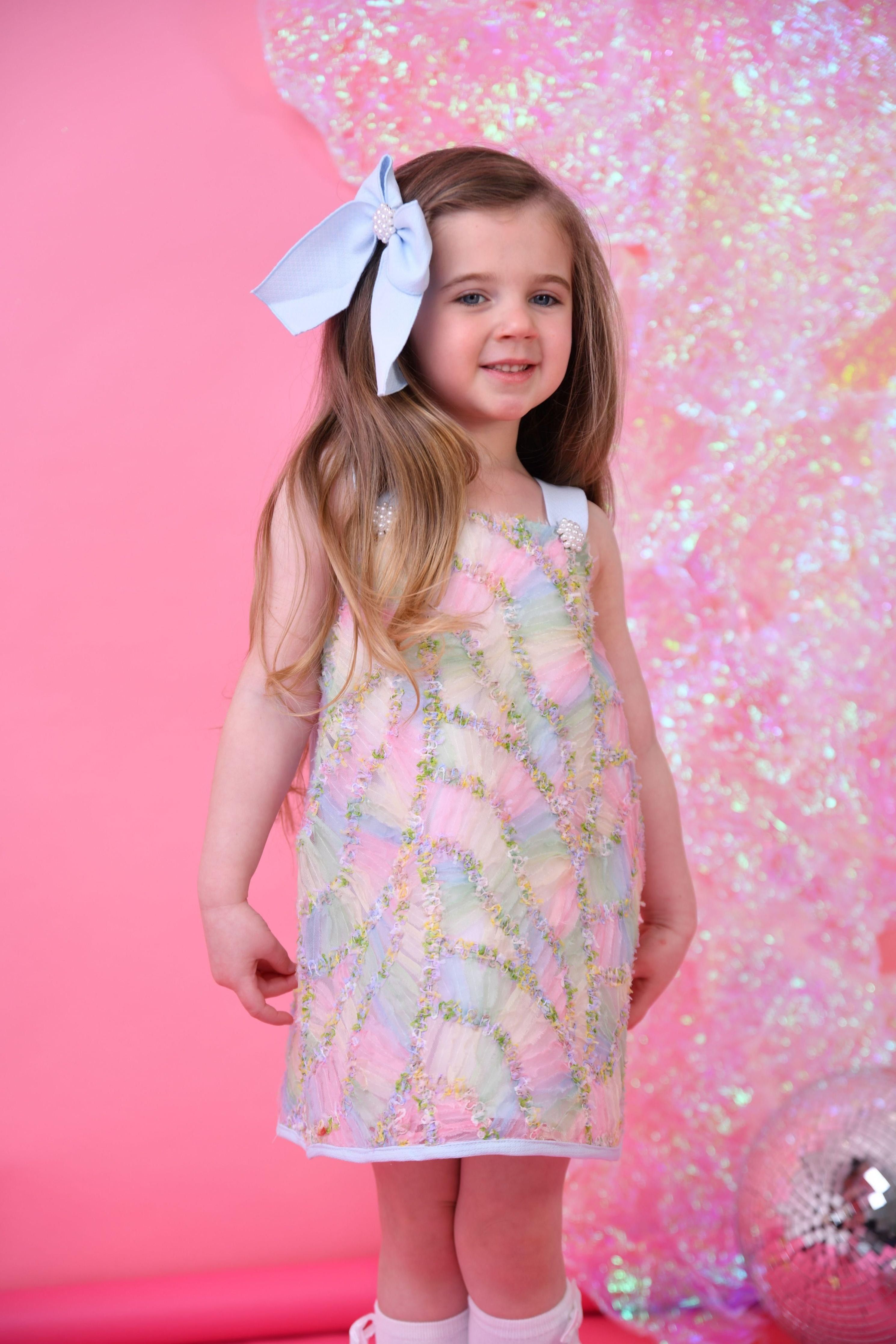SS25 Naxos Girls Rainbow Tulle Dress Dainty Delilah