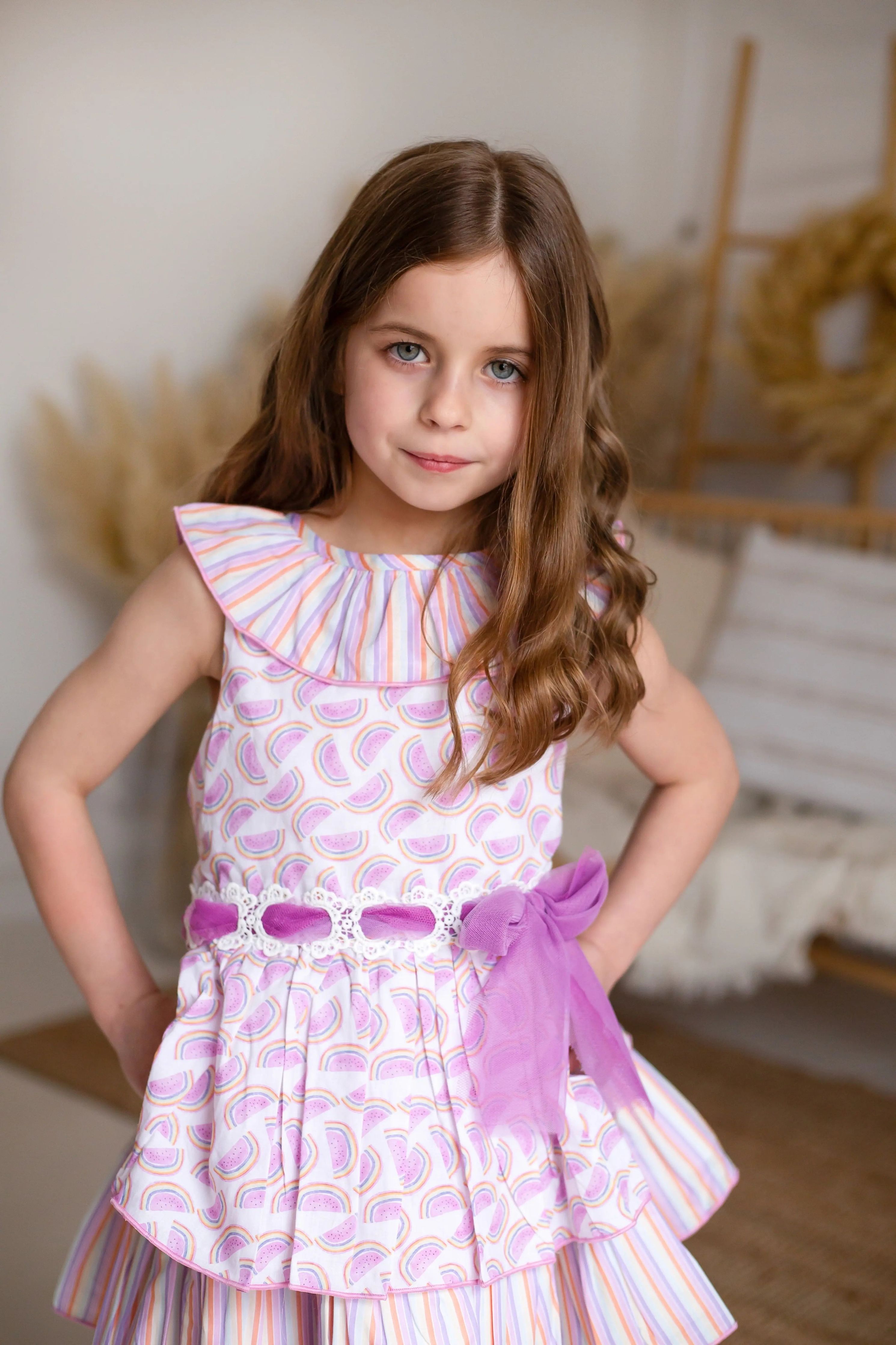 SS25 Babine Girls Melon Tulle Dress -  Babine