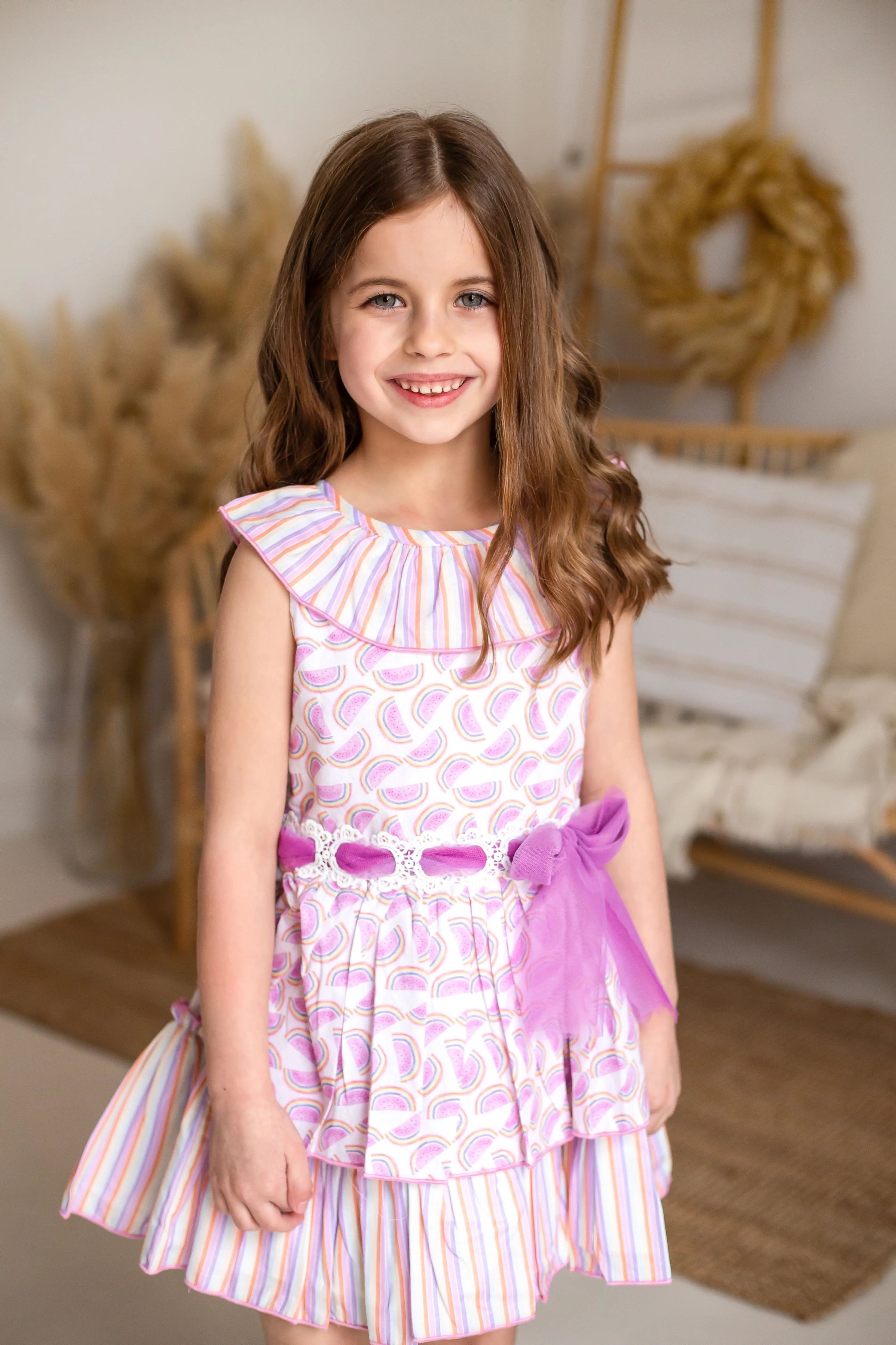 SS25 Babine Girls Melon Tulle Dress - Babine
