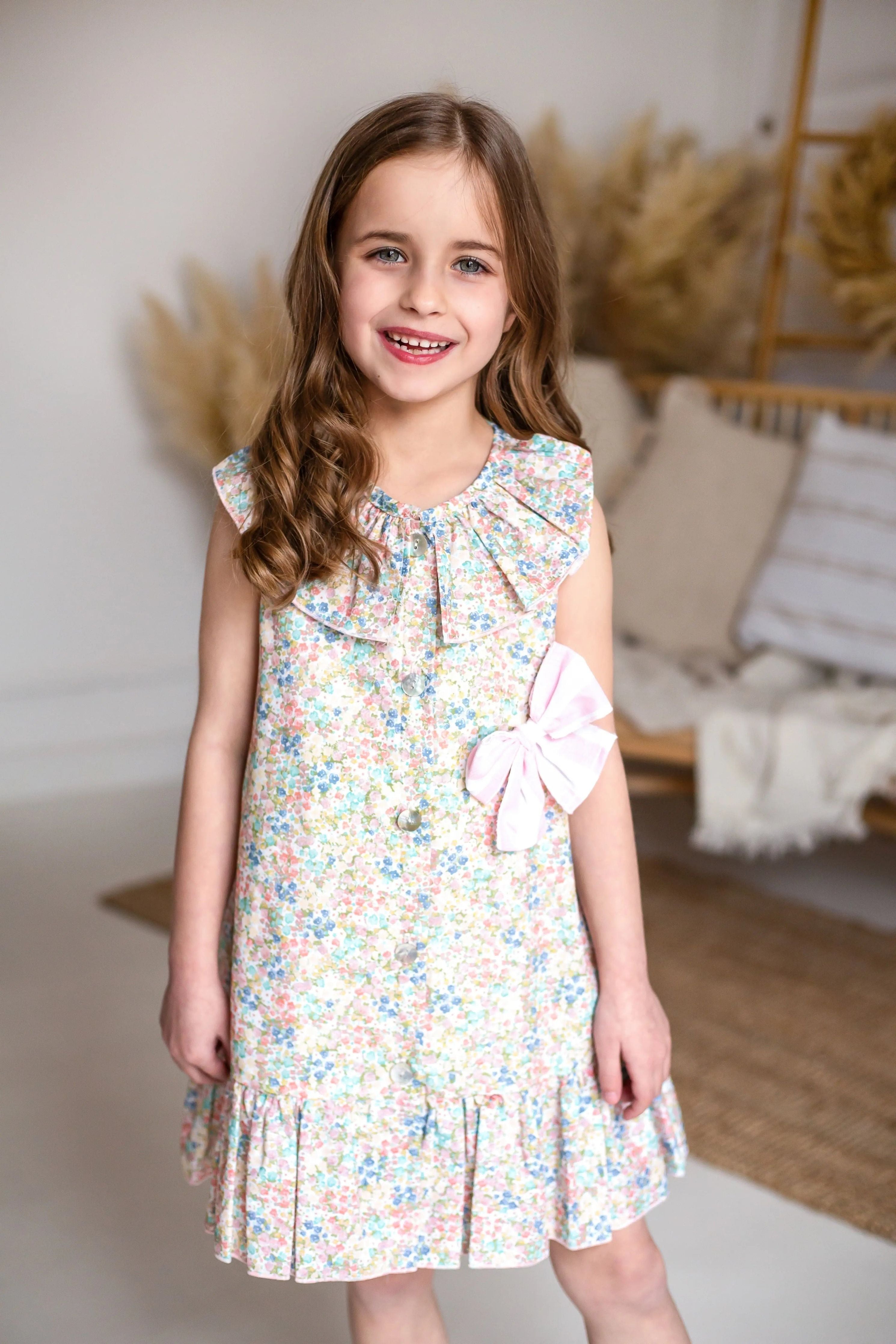 SS25 Babine Girls Pink Floral Dress Babine