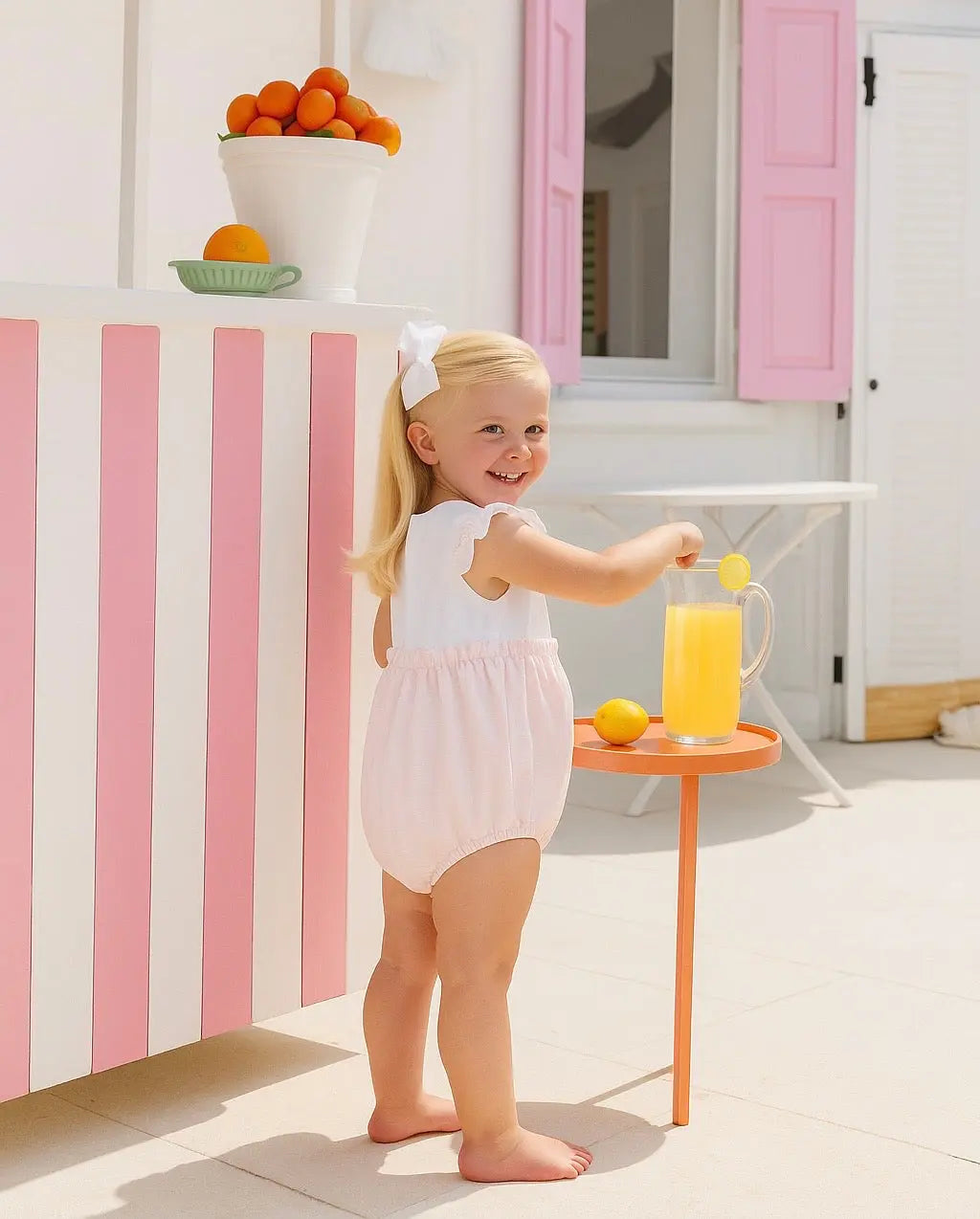 SS25 Baby Girls Pink Ruffle Romper Dainty Delilah