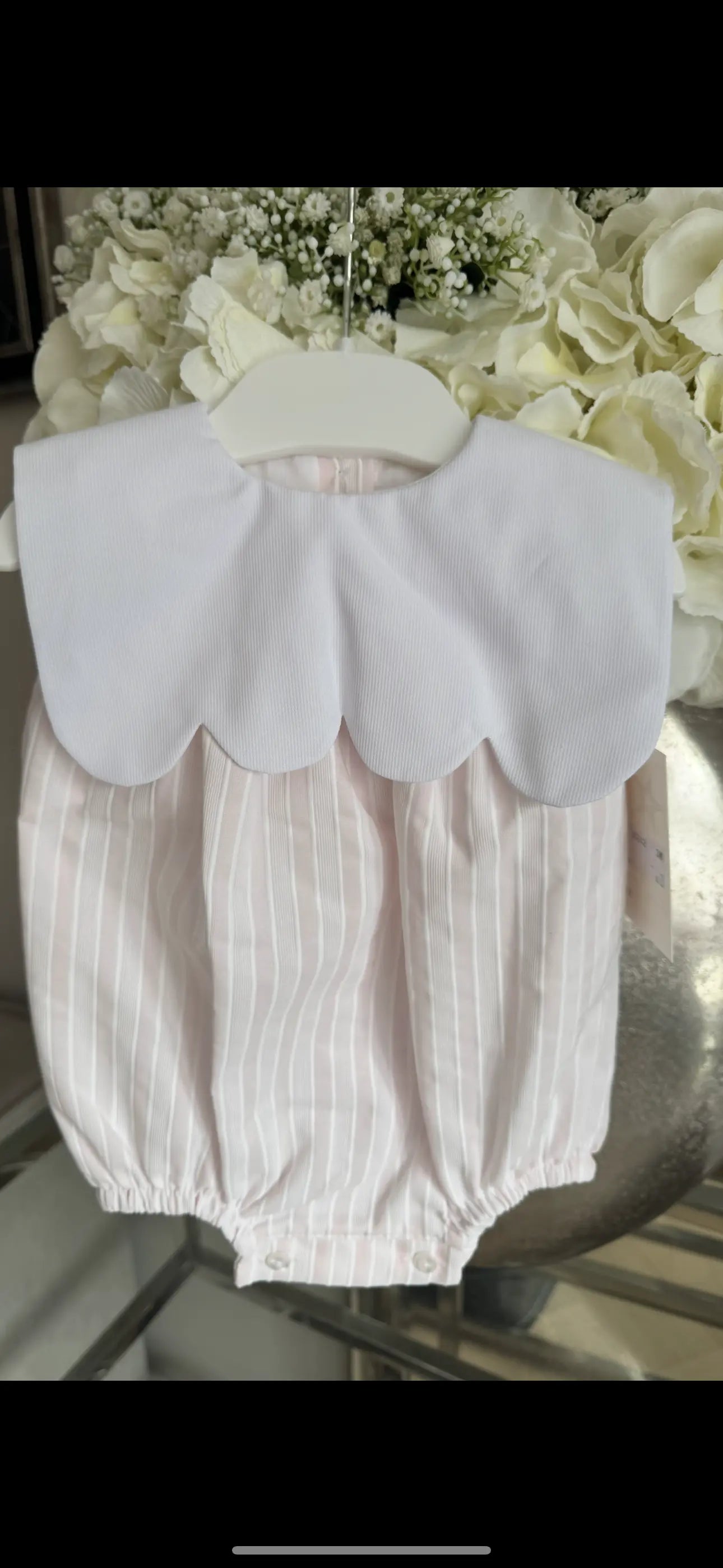 SS25 Baby Girls Pink Stripe Romper Dainty Delilah