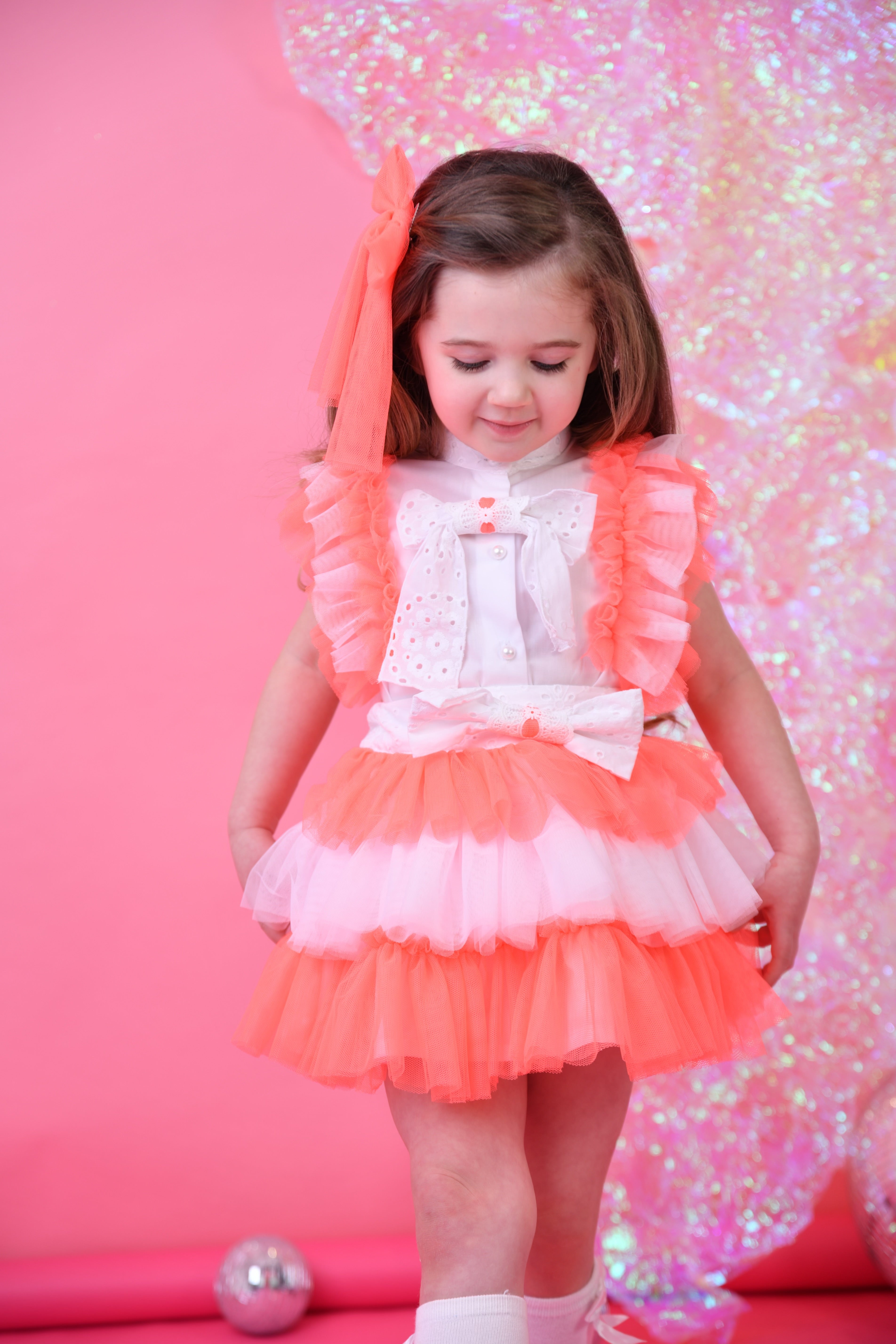 SS25 Naxos Girls Neon Tulle Skirt Set - Dainty Delilah